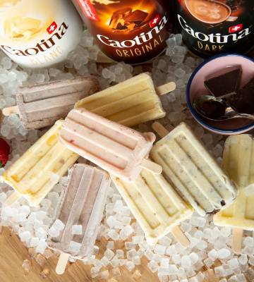 Hausgemachtes Eis am Stiel mit Caotina